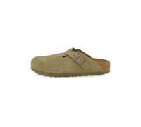Birkenstock Damen Clogs BOSTON NARROW aus Veloursleder, khaki, Gr. 39EU