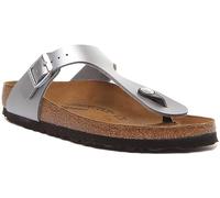 BIRKENSTOCK Damen Gizeh 43853 schmal Größe , Silber, 39 EU Schmal