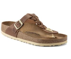 Birkenstock Damen Gizeh Braided Naturleder Geölt Cognac : 37