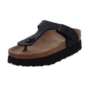 Birkenstock Damen Gizeh GROOVED Sandale, Veg Plattform schwarz, 39 EU