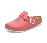 BIRKENSTOCK Boston Pro Leder Clogs - Hochwertige zertifizierte Berufsschuhe für Medizin, Gastronomie und Service, Farbe: Mars Red, Gr: 40 Schmal