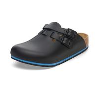 BIRKENSTOCK Kay Pro Leder Clogs - Hochwertige Unisex Freizeit- und Berufsschuhe für Medizin, Gastronomie und Service, Farbe: Schwarz, Gr: 43 Schmal