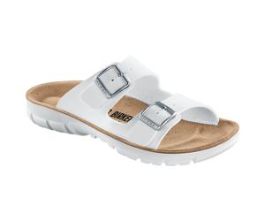 Birkenstock Damen-/Herren-PU-Sandale, Bilbao BF White, Größe 42