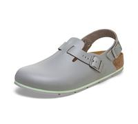 BIRKENSTOCK Tokio Pro Leder Clogs - Hochwertige Unisex Freizeit- und Berufsschuhe für Medizin, Gastronomie und Service, Farbe: Grey, Gr: 43