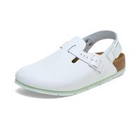 BIRKENSTOCK Tokio Pro Leder Clogs - Hochwertige Unisex Freizeit- und Berufsschuhe für Medizin, Gastronomie und Service, Farbe: White, Gr: 38 Schmal