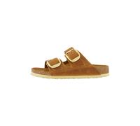 Birkenstock Damen Pantoletten ARIZONA BIG BUCKLE Nubukleder, nougat, Gr. 40EU