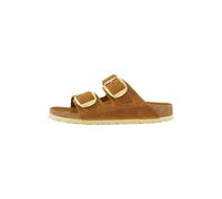 Birkenstock Damen Pantoletten ARIZONA BIG BUCKLE Nubukleder, nougat, Gr. 41EU