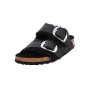 Birkenstock Damen Sandale Arizona Big Buckle Lammfell Geöltes Nubukleder schmal Schwarz 42