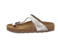 Birkenstock Damenschuhe Pantoletten SYN Washed Metallic Silver SYN Washed Metallic Silver - Gr. - 36