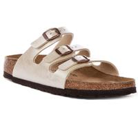 Birkenstock Pantolette Florida Tieffußbett Damen Graceful Pearl White Größe 40