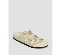 Birkenstock Florida D-buckle Exq Lena Hs Narrow Pantoletten Für Damen In Beige 1029355-highshineecru Beige 40