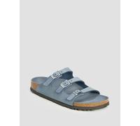 Birkenstock Florida Lenb Narrow Pantoletten Für Damen 1030380-stone-blue Blau 38