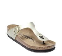 BIRKENSTOCK Gizeh 743513, Unisex - Kinder Sandalen/Zehentrenner aus Birko-Flor, Silber (Silber), EU 30 (schmal)