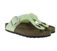 BIRKENSTOCK Gizeh Big Buckle Damen Zehentrenner moderne Nubukleder-Sandalen Made in Germany farbenfrohe Sommer-Schuhe normale Weite 1026575 Grün 35
