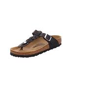 BIRKENSTOCK Damen Zehentrenner 'Braided Fettleder' schwarz / silber, Größe 40, 7730422 Schwarz / Silber 40