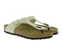 BIRKENSTOCK Gizeh Damen moderne Pantoletten Made in Germany Sommer-Schuhe coole Schlappen aus Leder Normale Weite 1026558 Beige 35