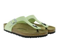 BIRKENSTOCK Gizeh Damen moderne Pantoletten Made in Germany Sommer-Schuhe coole Schlappen aus Leder Normale Weite 1026519 Lime 35