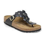 Birkenstock Gizeh Natural Leather Damen Hausschuhe, Schwarz , 36 EU