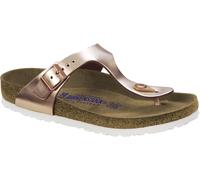 Birkenstock Gizeh WeichbettungDamen Zehentrenner Leder Metallicausführung 37, Normal, Metallic copper
