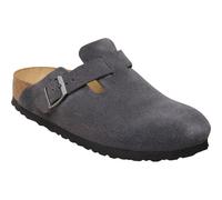 Birkenstock Boston Suede Leather Clogs schmal dunkelgrau braun - 45