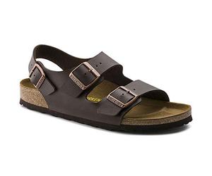 BIRKENSTOCK Herren MILANO Birko-Flor Weit Sandalen, 41 EU, Braun Dunkelbraun