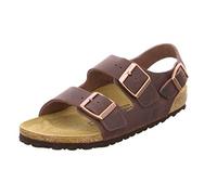 Birkenstock Classic Milano Leder, Unisex-Erwachsene Knöchelriemchen Sandalen, Braun (Habana), 42 EU