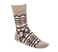 BIRKENSTOCK Herren Socken - Strumpf, Ethno Linen, Jacquard, Leinen-Viskose Garn Braun / 42-44 42-44 Braun