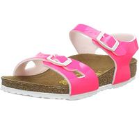 BIRKENSTOCK Kids Rio, Mädchen Knöchelriemchen Sandalen, Pink (Lack Neon Pink), 29 EU