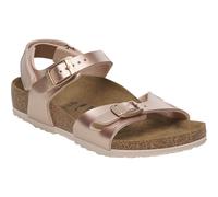 Birkenstock Rio Sandalen, Metallic-Rosa, verstellbare Riemen, Sohle aus Kork, Modell 1029535 für Mädchen, pink metallic, 38 EU Stretta