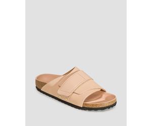 Birkenstock Kyoto Nubuck Leather Narrow Damen-pantoletten In Beige 1026560-nude Beige 37