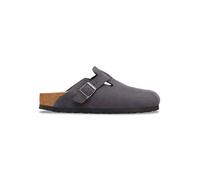 Birkenstock Leder-Clogs "Boston" in Anthrazit - Größe 41 | Damen Pantoletten