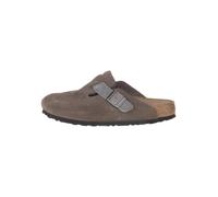 Birkenstock Leder-Clogs "Boston" in Anthrazit - Größe 42 | Damen Pantoletten