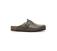 Birkenstock - Boston Natural Leather - Sandalen, Gr. 43 EU 43 - Regular, braun (SmoothLeatherConcreteGrey)