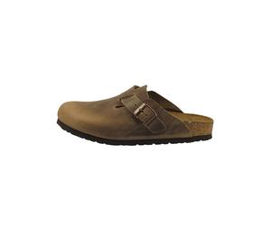 Birkenstock Leder-Clogs "Boston" in Braun - Weite S - Größe 35 | Damen Pantoletten