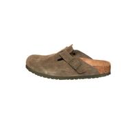 Birkenstock Leder-Clogs "Boston" in Khaki - Größe 41 | Damen Pantoletten