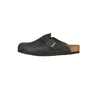 Birkenstock Leder-Clogs "Boston" in Schwarz - Weite N - Größe 42 | Damen Pantoletten