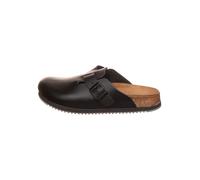 Birkenstock Boston Super Grip aus Naturleder - Herren und Damen Clogs Berufsschuh - Rutschhemmende Gummi-Eva-Sohle nach EN ISO 20347 - Anatomisch geformtes Kork-Latex-Fußbett - Schwarz - Schmal - 41