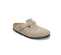 Birkenstock Leder-Clogs "Boston" in Taupe - Größe 35 | Damen Pantoletten