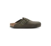 Birkenstock Leder-Clogs "Boston Leve" in Khaki - Größe 43 | Damen Pantoletten
