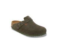 Birkenstock Leder-Clogs "Boston Leve" in Khaki - Größe 46 | Damen Pantoletten