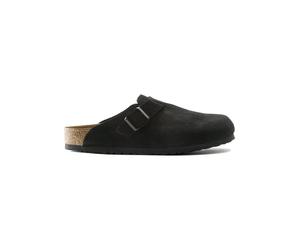 Birkenstock Leder-Clogs "Boston Leve" in Schwarz - Größe 39 | Damen Pantoletten