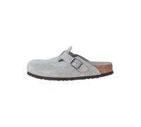 Birkenstock Leder-Clogs in Grau - Größe 38 | Damen Pantoletten