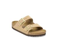 Birkenstock Leder-Pantoletten "Arizona" in Beige - Weite N - Größe 38 | Damen Pantoletten