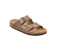 Birkenstock Arizona Damen Herren Pantolette Nubukleder geölt 39, Schmal, Tabacco Brown