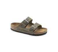 Birkenstock Leder-Pantoletten "Arizona" in Khaki - Größe 45 | Damen Pantoletten