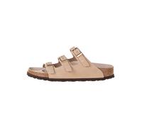 Birkenstock Leder-Pantoletten "Florida" in Beige - Weite S - Größe 35 | Damen Pantoletten