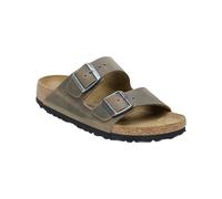 Birkenstock Leder-Pantoletten "Arizona" in Khaki - Weite S - Größe 36 | Damen Pantoletten