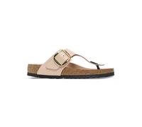 Birkenstock Gizeh Big Buckle Damen-Sandalen, Flip-Flops, Obermaterial aus Leder, Metallschnalle, Lederinnensohle, EVA-Sohle, Farbe New Beige, New Beige, 41 EU