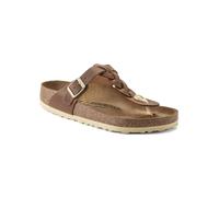 Birkenstock Pantoletten Gizeh Braided Damen – geöltes Leder Cognac Gr. 36 EU