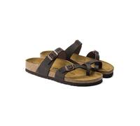 Birkenstock Leder-Zehentrenner "Mayari" in Dunkelbraun - Weite S - Größe 38 | Damen Sandalen